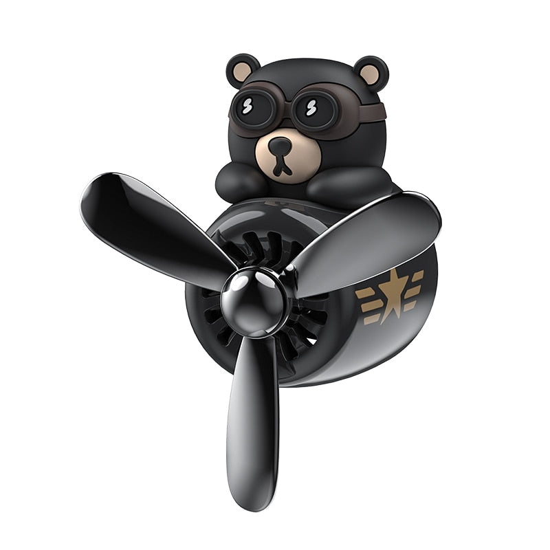 Bear Pilot Rotating Car Air Freshener