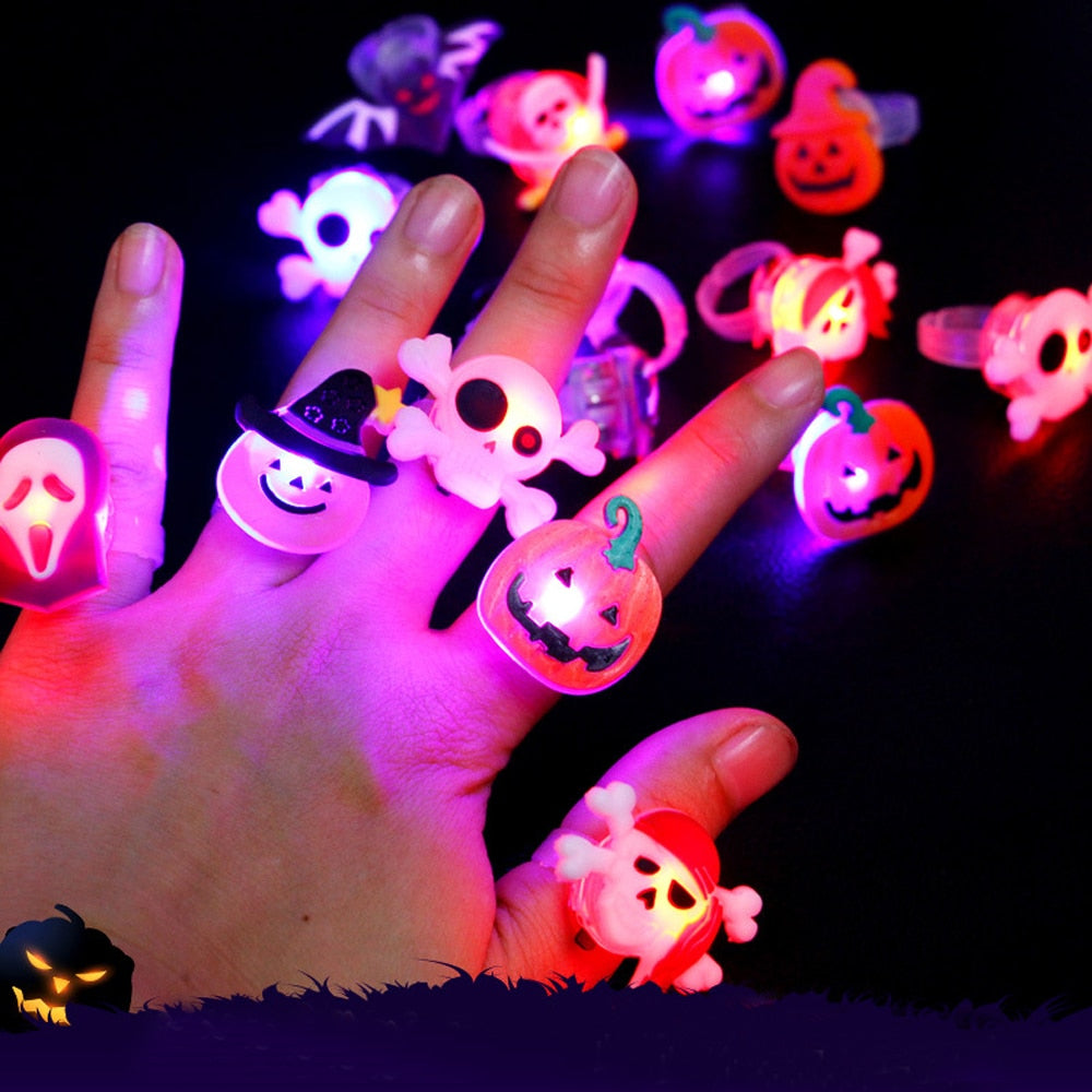 Glowing Ghost Skull Rings