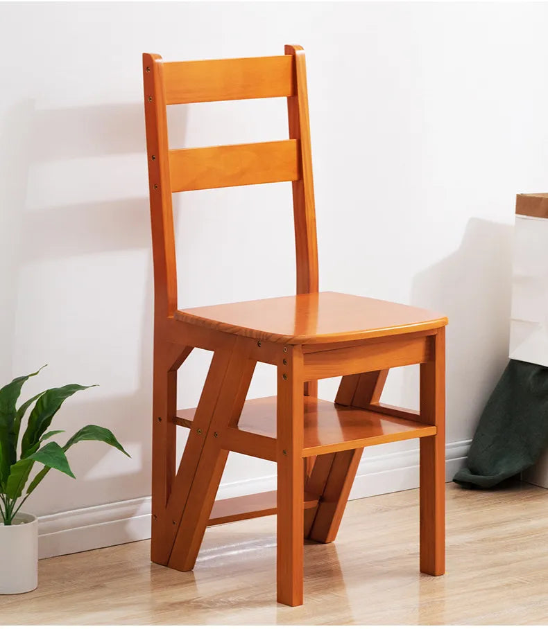 Multifunctional Transformable Ladder Wooden Chair