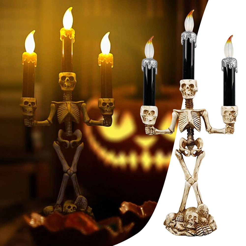 Scary Skeleton Halloween Candle Lights