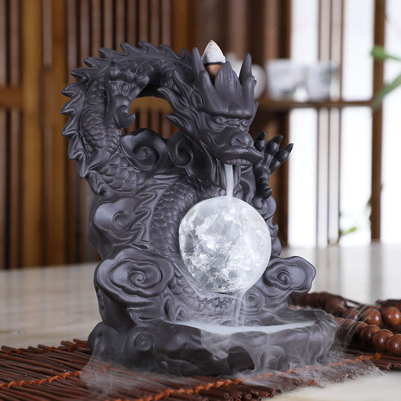 Mystic Dragon Lucky Clay Waterfall Burner