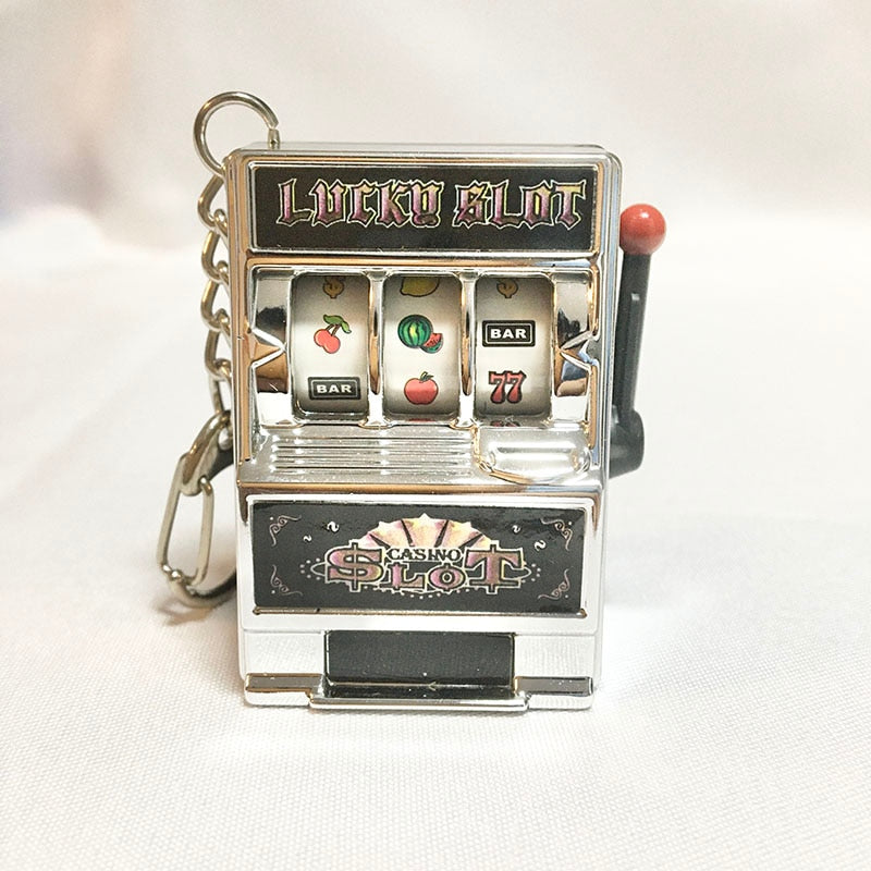 Mini Slot Machine Anti Stress Toy Keychain