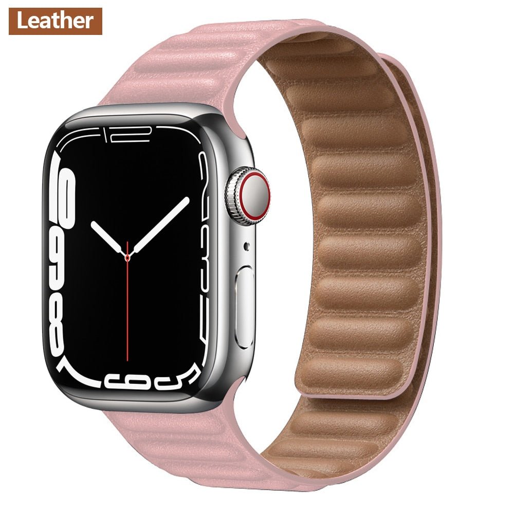 Magnetic Strap Leather Smart Watch Band