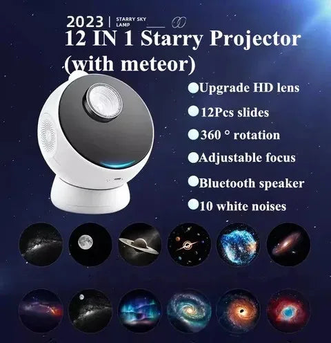 12in1 Shiny Star Meteor Bluetooth Night Projector