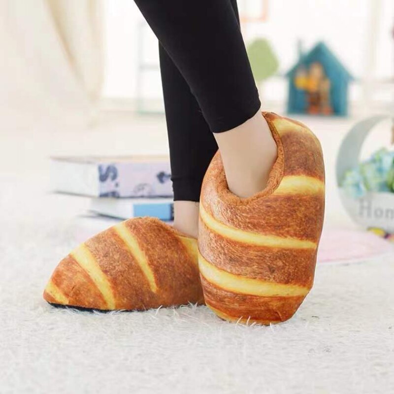 Creative Toast Bread Winter Slippers