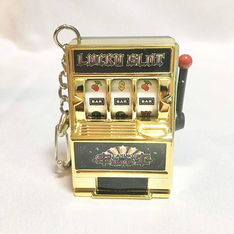 Mini Slot Machine Anti Stress Toy Keychain