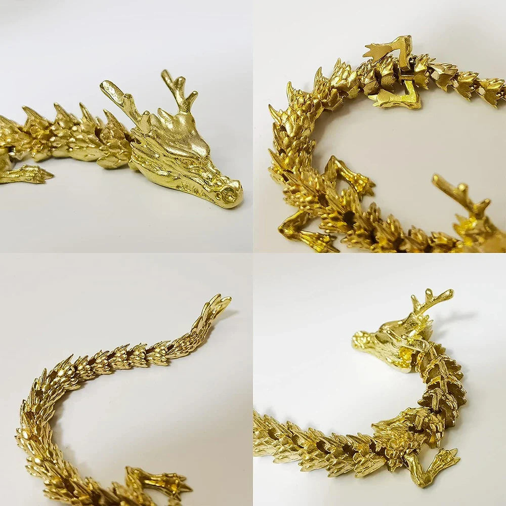 Mystic Scales 3D Brass Dragon Home Decor