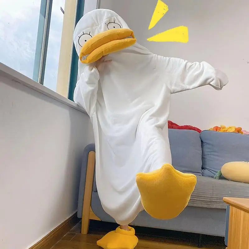 Confused Duck Warm Adult Pajamas Costume