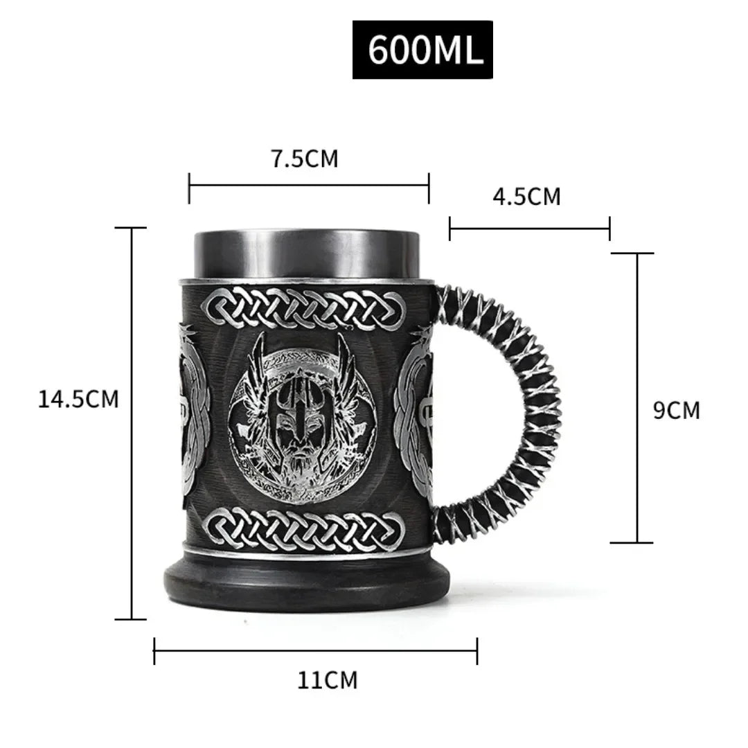 3D Viking-Style Wooden Mug