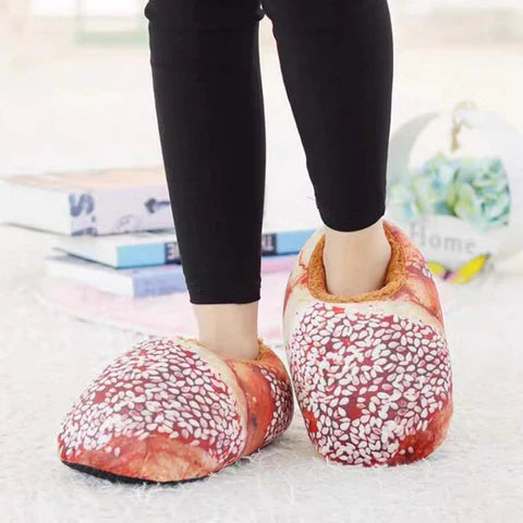 Creative Toast Bread Winter Slippers