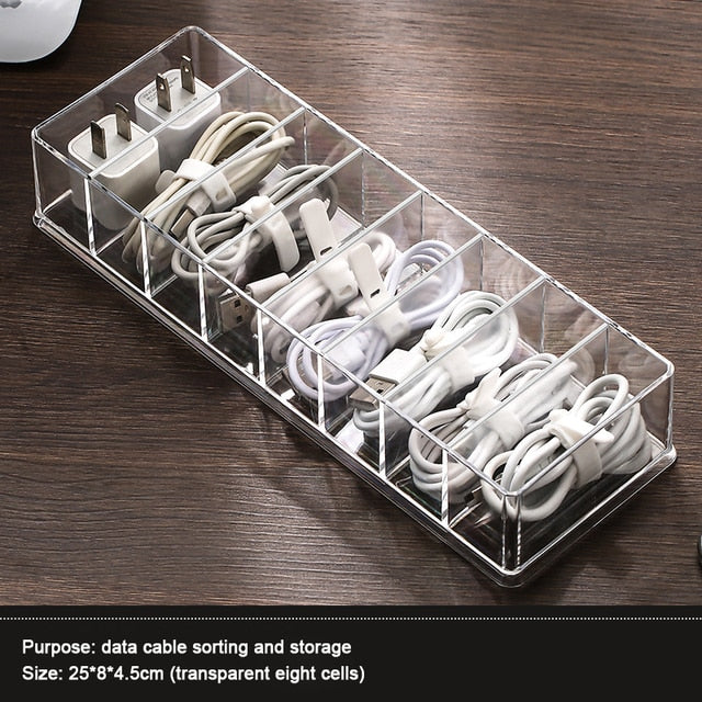 Transparent Cable Organizer Box