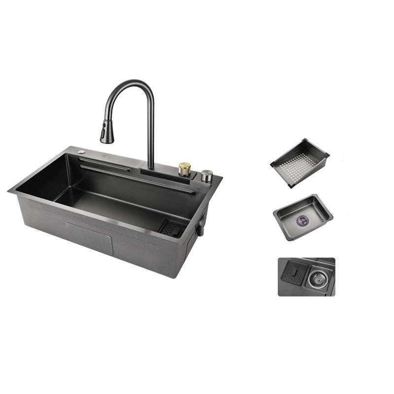 Elegant Stainless Steel Waterfall Kitchen Sink