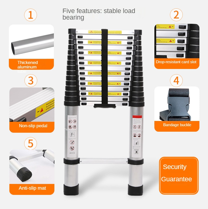 Adjustable Non-Slip Foldable Telescopic Ladder