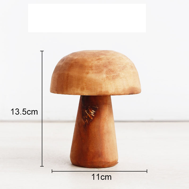 Mushroom Solid Wood Sculpture Home Decor