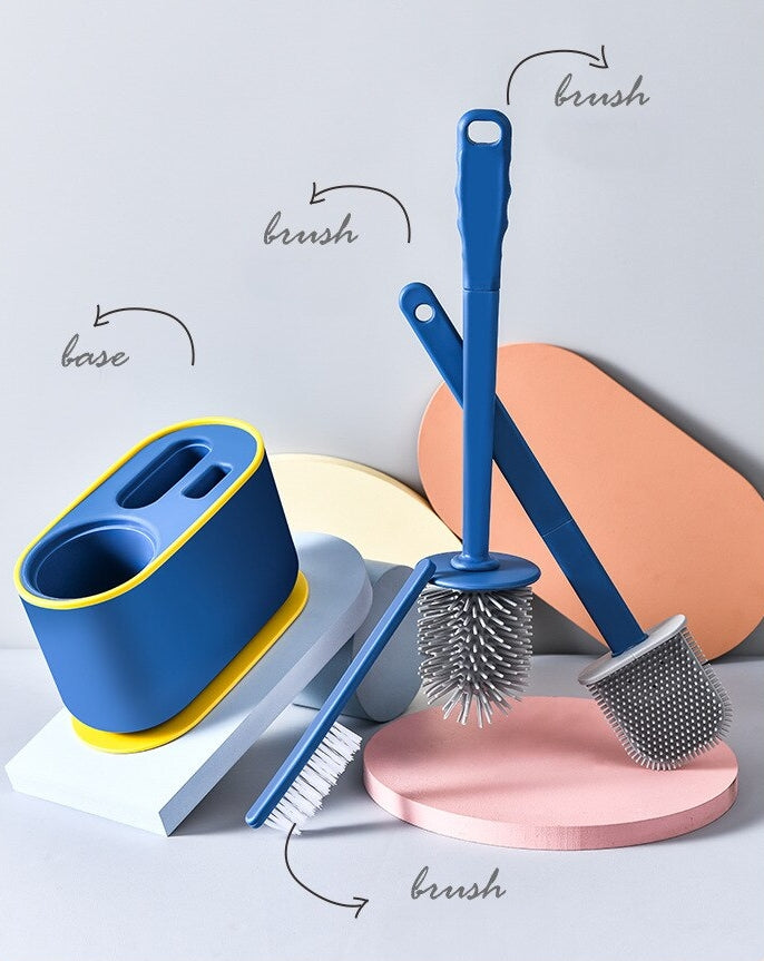 Wall-Mounted Toilet Cleaner Drainer Brush Set