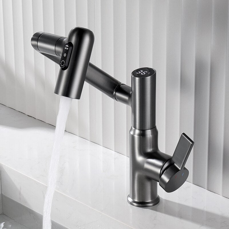 Digital Temperature Full Rotation Ultra Spin Basin Faucet