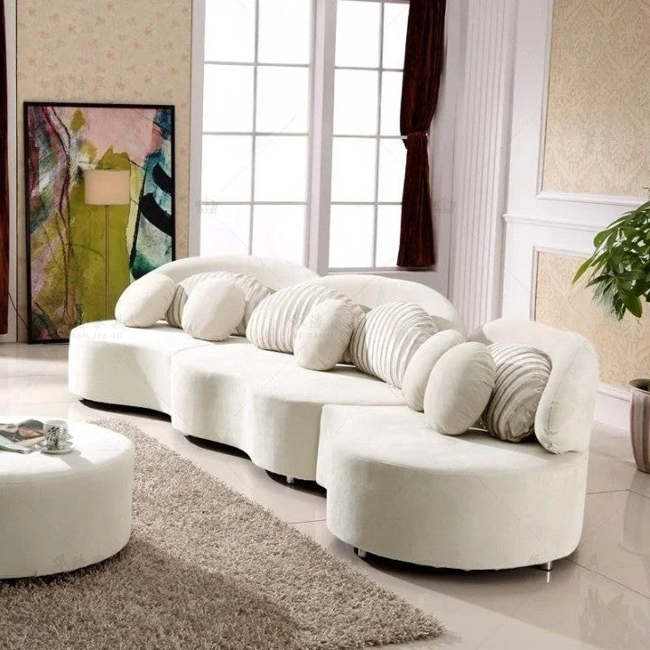 Modern Italian Luxury Curved Modular Sectional Sofa Set