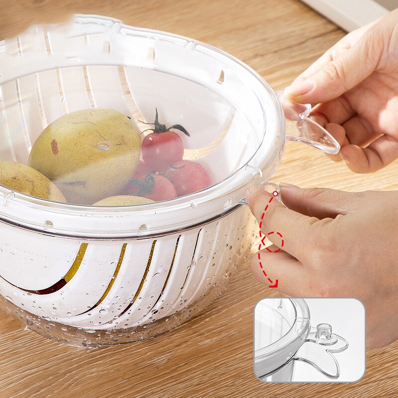 Double Layer Quick Drainer Basket