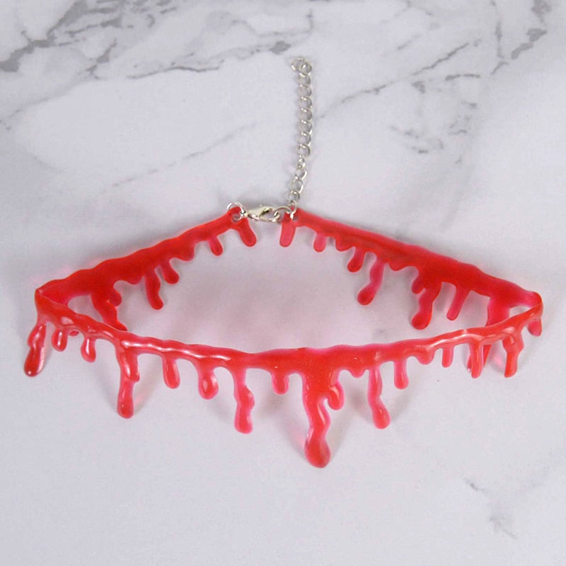 Fake Blood Drip Halloween Necklaces