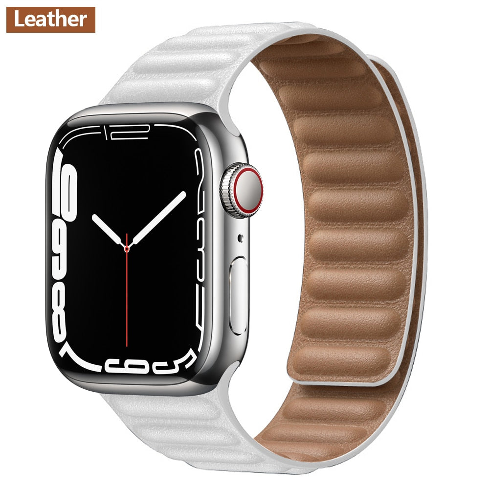 Magnetic Strap Leather Smart Watch Band