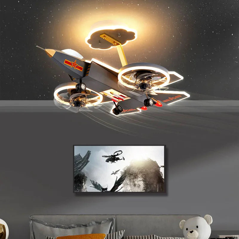 Kids Dream Jet Remote Control Ceiling Fan Light