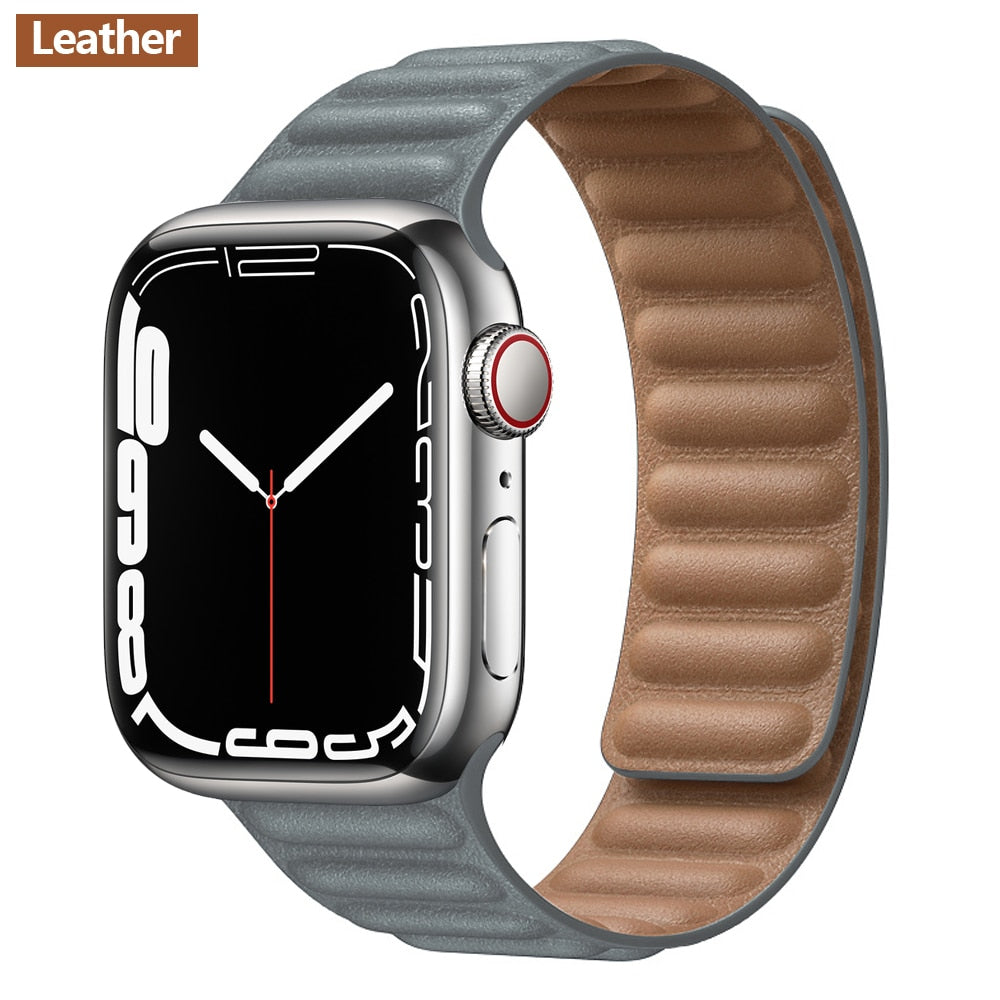 Magnetic Strap Leather Smart Watch Band