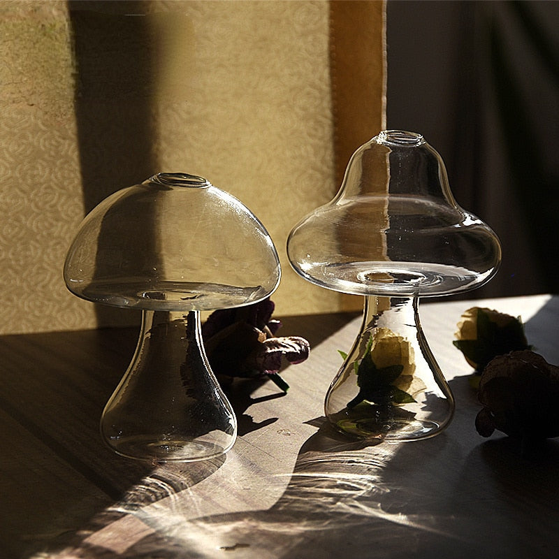 Mushroom Inspired Elegant Glass Vase