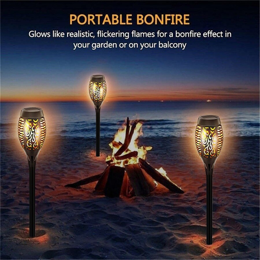 Outdoor LED Solar Artificial Flame Lamp