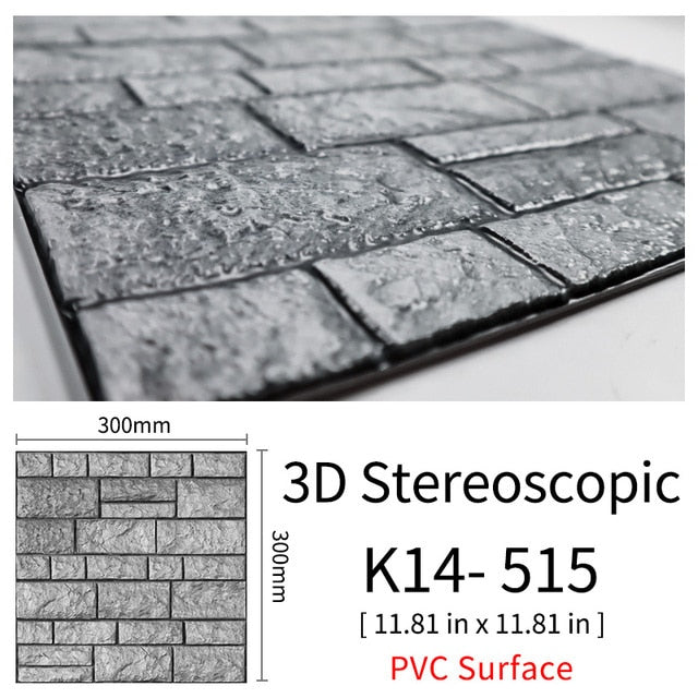 3D Self-Adhesive Cobblestone Wall Stickers