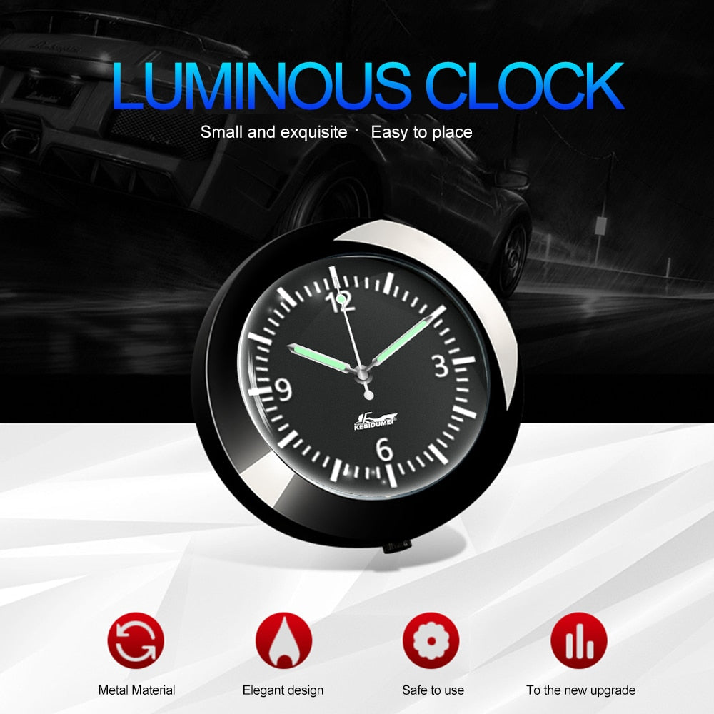 Stick-On Car Dashboard Luminous Clock