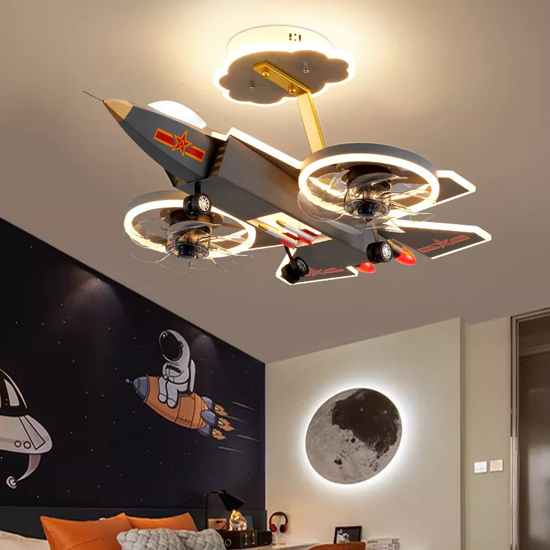 Kids Dream Jet Remote Control Ceiling Fan Light