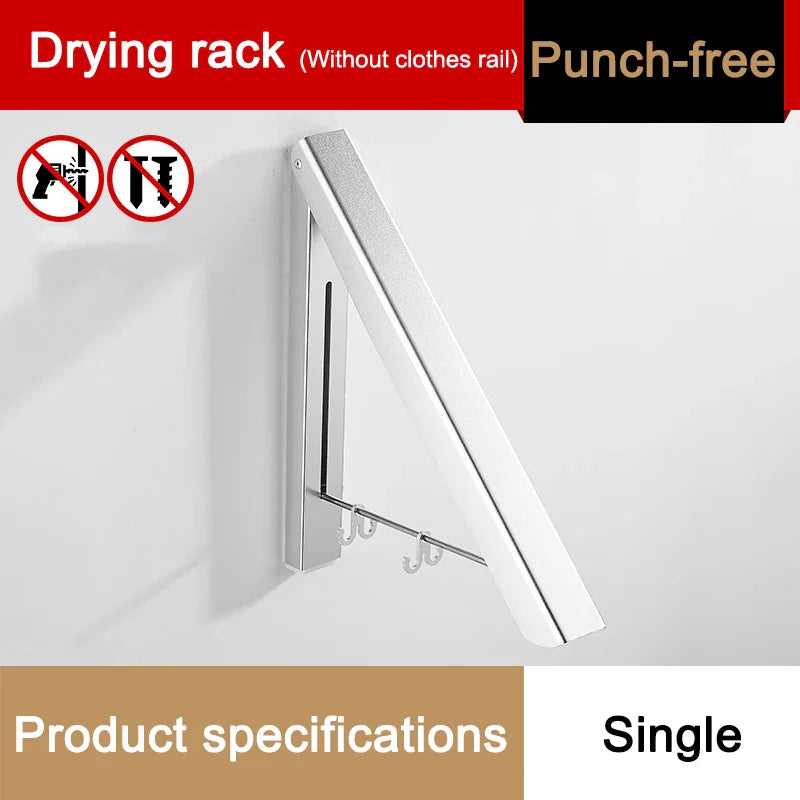 Space Saver Foldable Wall Clothes Aluminum Rack