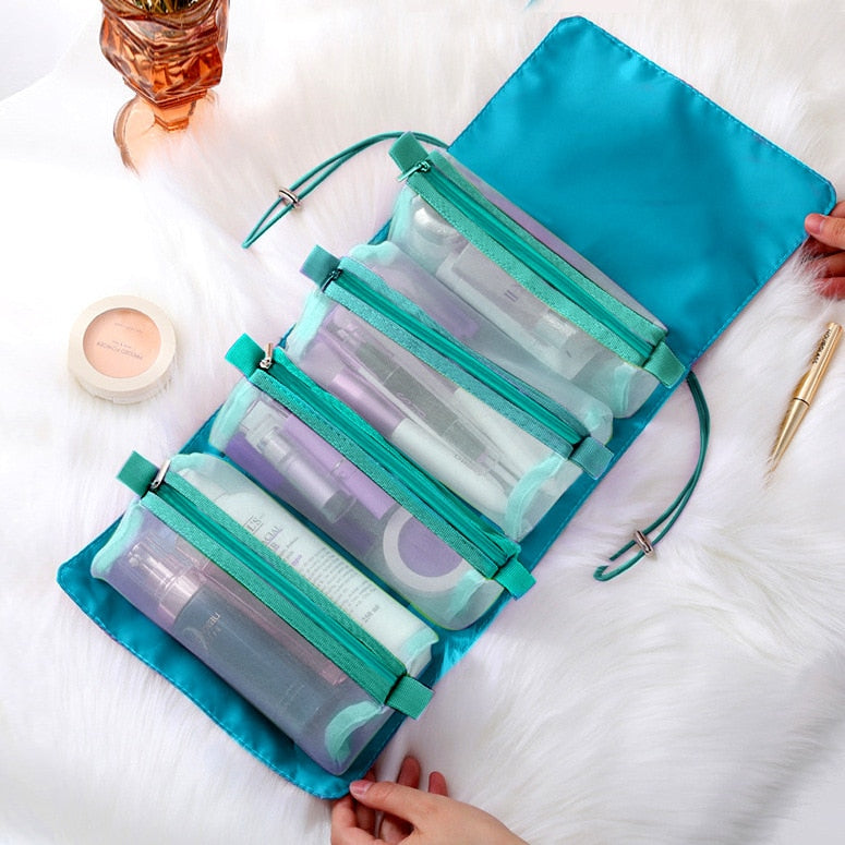 Foldable Detachable Mesh Cosmetic Travel Bag