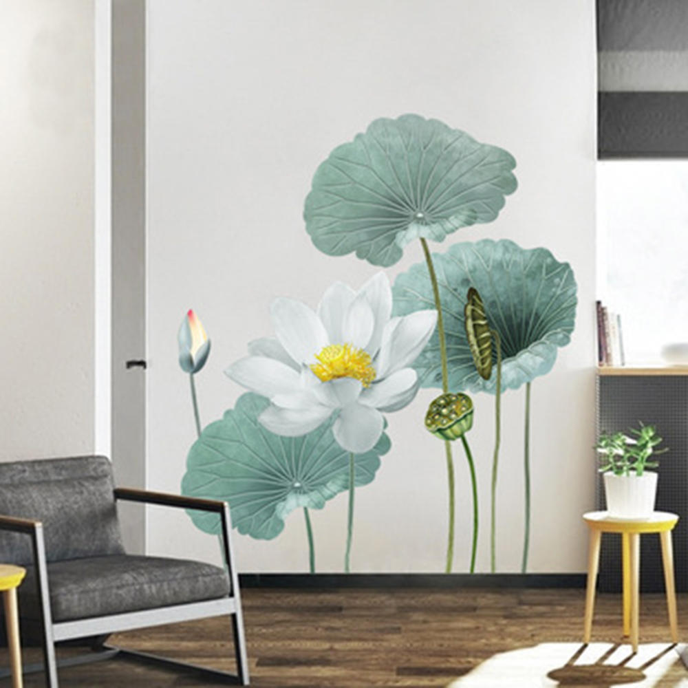 Modern Blossom Lotus Self-Adhesive Wall Sticker