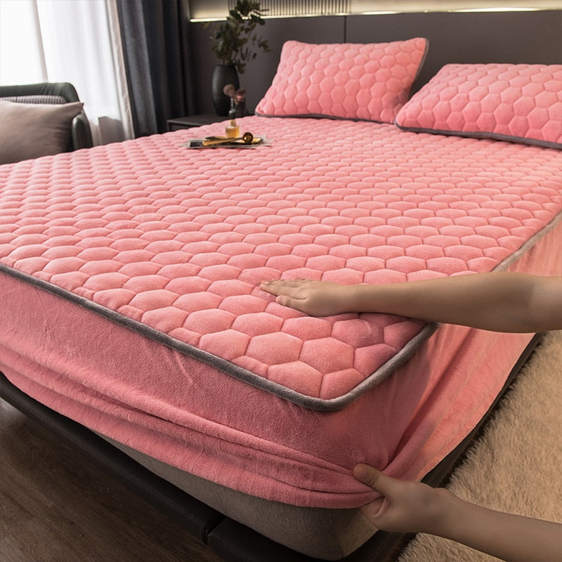 Elegant Velvet Thick Mattress Cover