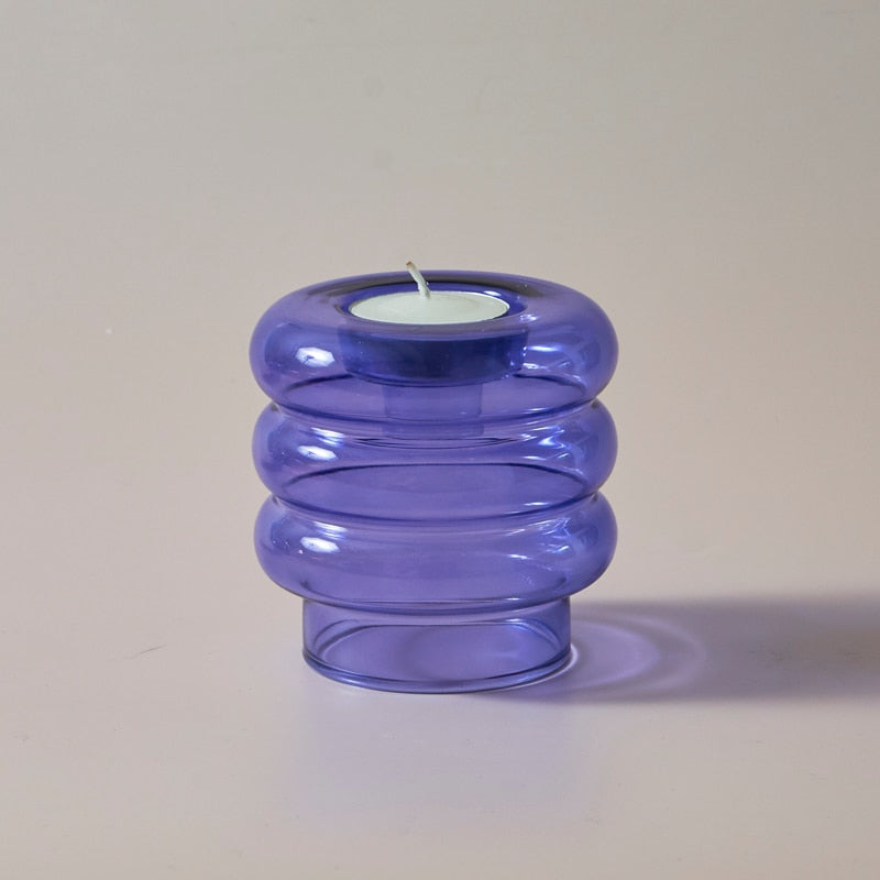 Dual Glass Spiral Candle Holder