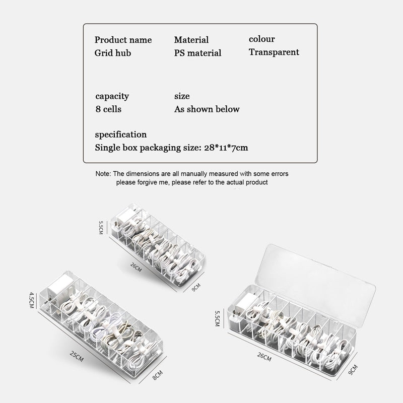 Transparent Cable Organizer Box