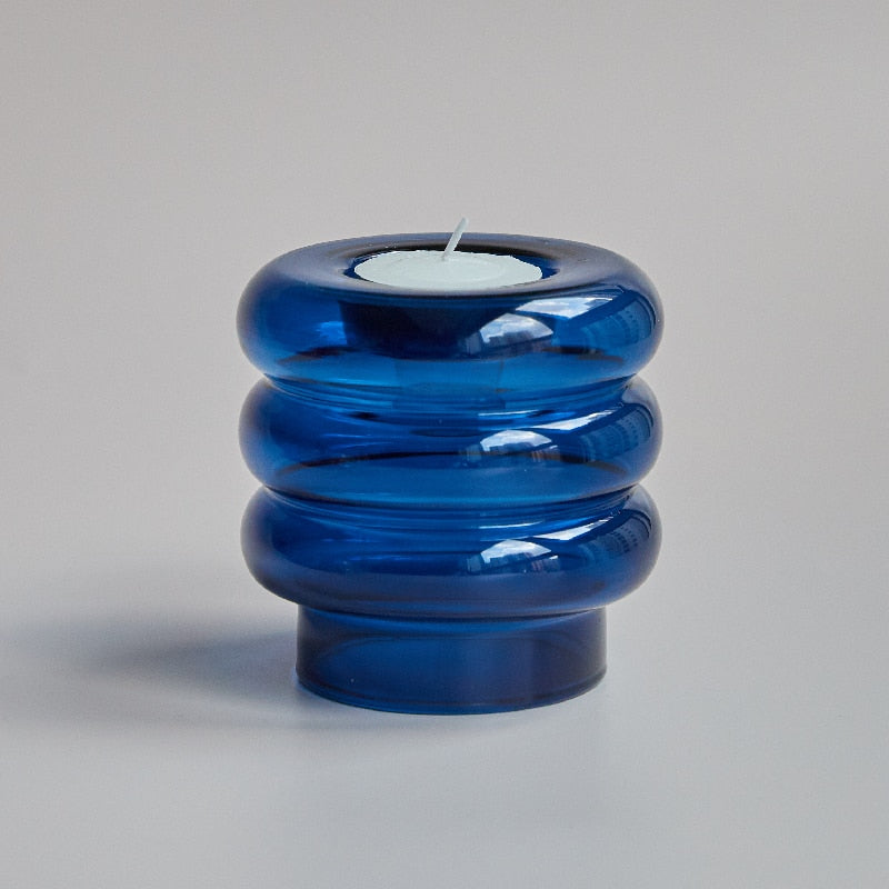 Dual Glass Spiral Candle Holder