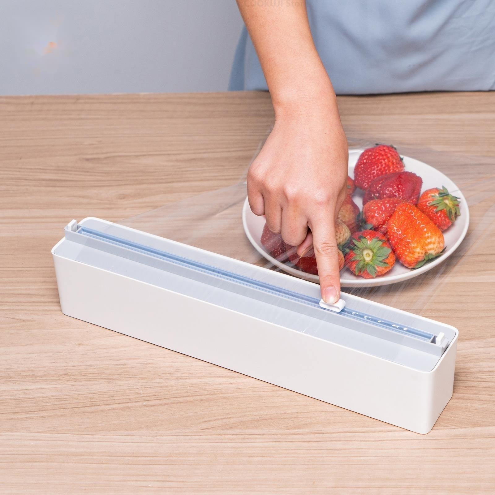 Wall-Mounted Adjustable Plastic Wrap Dispenser