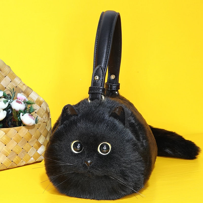 Realistic Cat Handmade Shoulder Bag