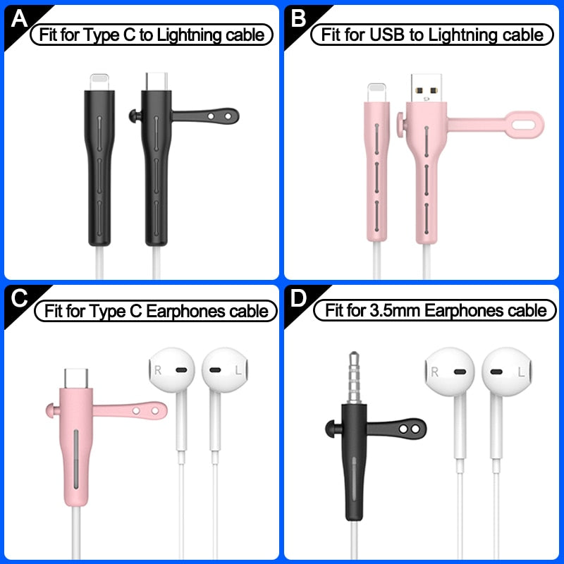 Silicone Cable Cord Protector Clip