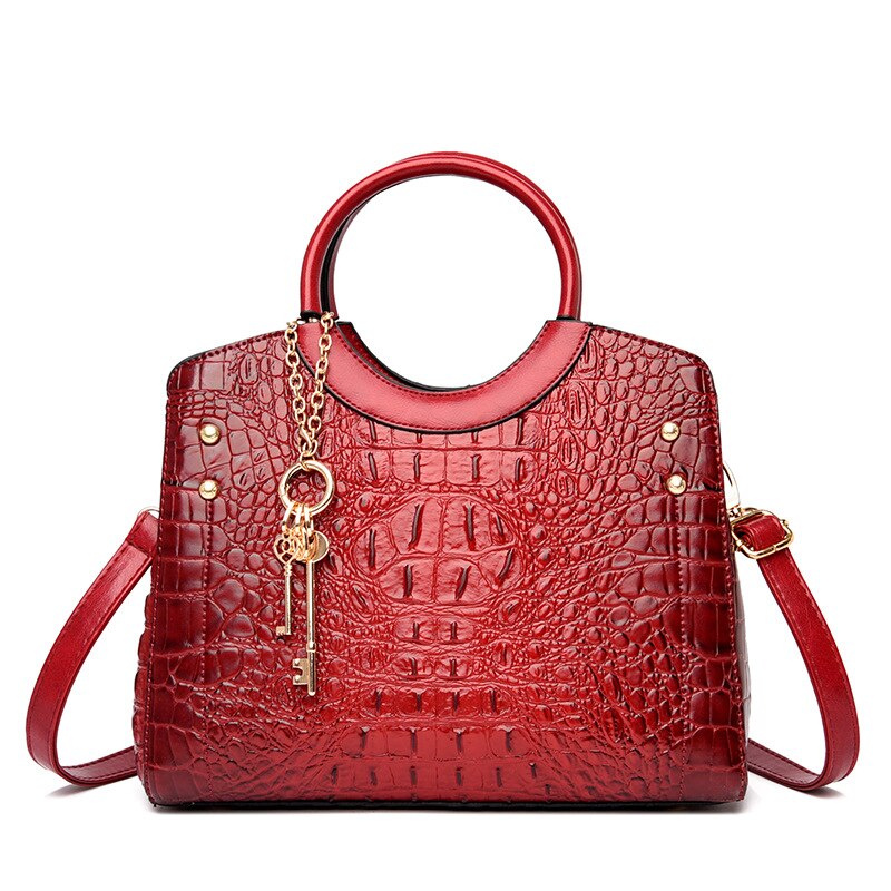 Crocodile Leather Vintage Shoulder Bag