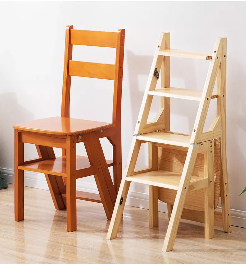 Multifunctional Transformable Ladder Wooden Chair