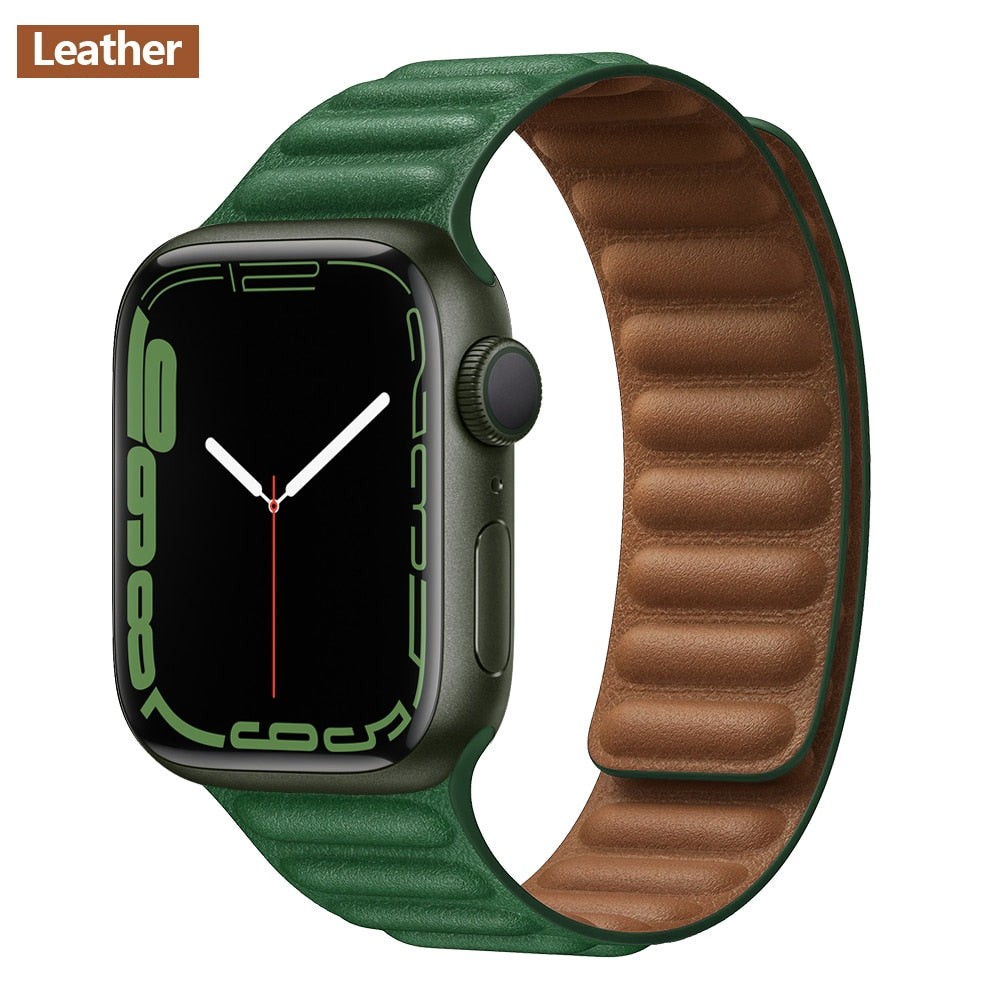 Magnetic Strap Leather Smart Watch Band