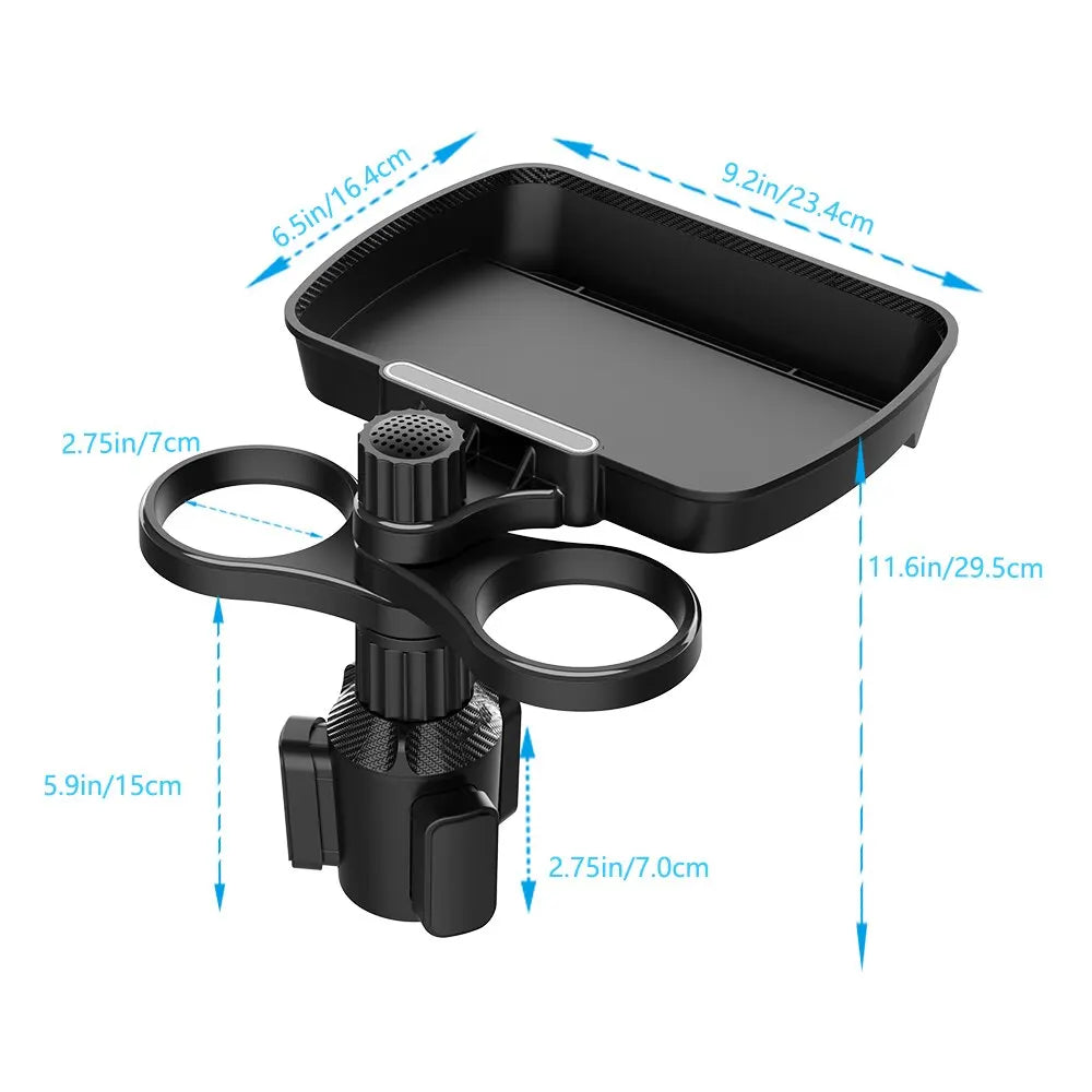 Expandable Multifunctional Car Snack Table Cup Holder