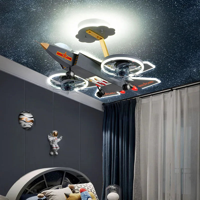 Kids Dream Jet Remote Control Ceiling Fan Light