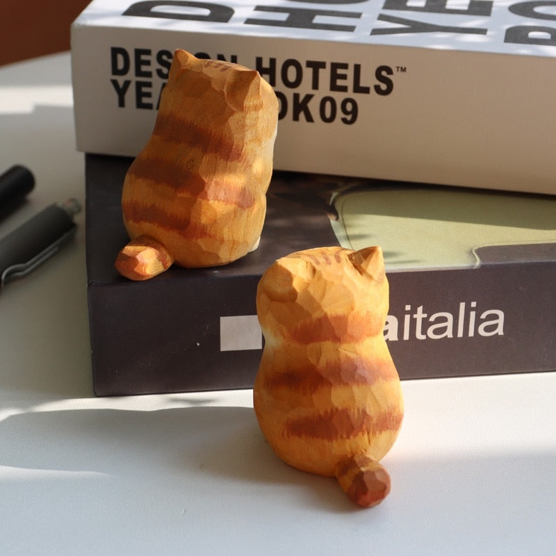 Handmade Wooden Cute Pet Figurines