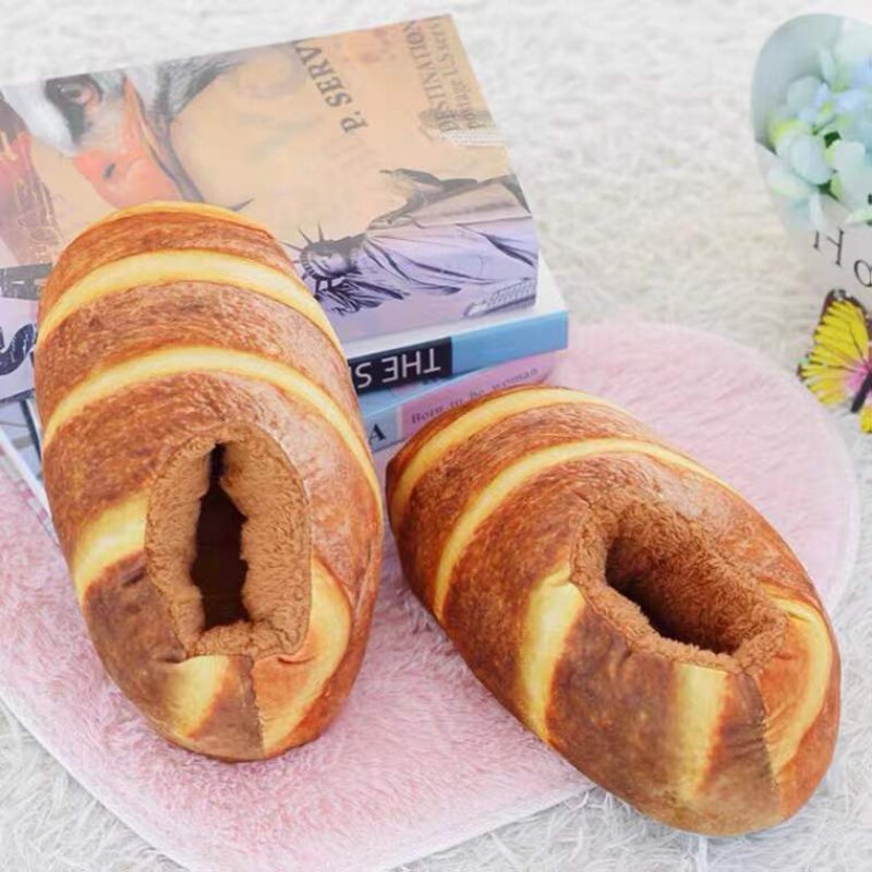 Creative Toast Bread Winter Slippers