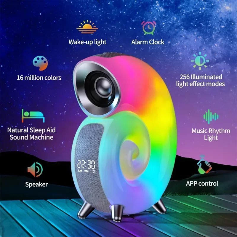 Colorful Sea Shell LED Bluetooth Smart Speaker