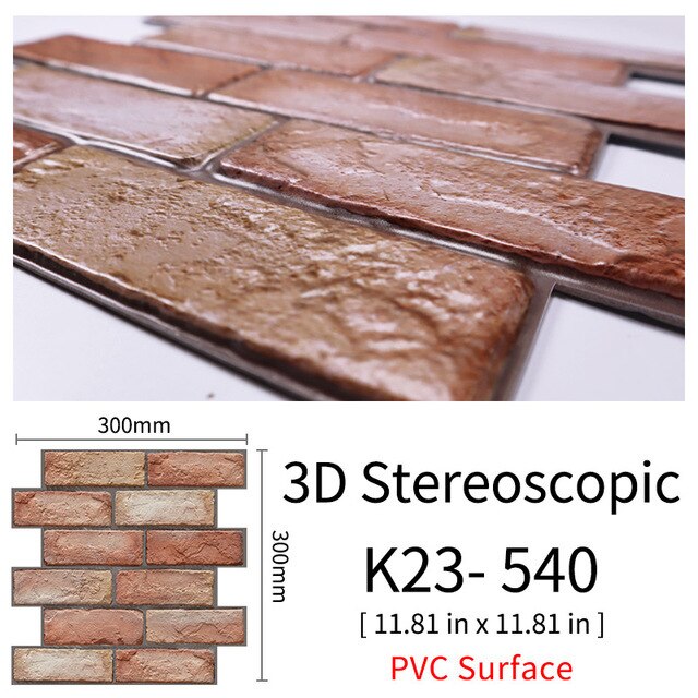 3D Self-Adhesive Cobblestone Wall Stickers